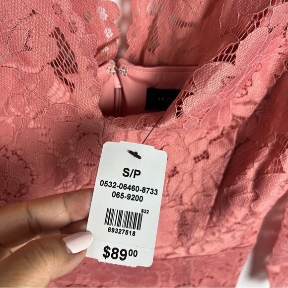 NWT-Le Chateau, Women’s Formal Scallop Lace Fit & Flare Mini Dress-Peach. Size:S - Picture 6 of 15